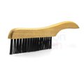 Gordon Brush 1 x 17 Row 0.013" Carbon Steel Wire and Wood Shoe Handle Scratch Brush 441CSG